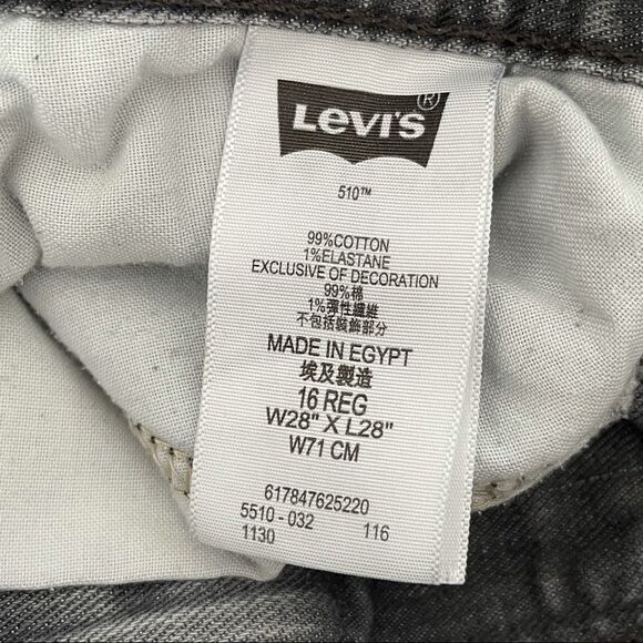 Levi’s 510 Gray Skinny Jeans Sz 16 Reg W28xL28 - Picture 8 of 12